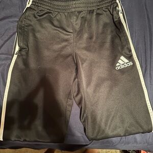 Adidas Black Joggers with White Stripes